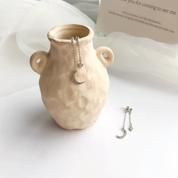 Moon Star Dangle Earrings - Picture 2 of 8